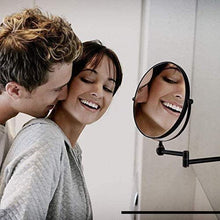 WZDD Specchio per Trucco da Parete, Specchio Ingranditore X10 con Luce LED, Specchio Cosmetico per Il Bagno, Specchio da Parete Rotondo