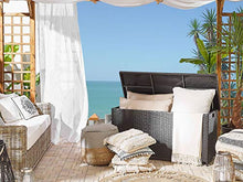 Beliani Scatola per Cuscini Marrone Rattan Sintetico Coperchio 126 x 46 cm 290 L Modena