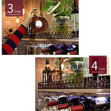 FGDSA Portabottiglie da Vino in Ferro battuto a mensola a Testa in Giù Bicchiere da Vino Semplice Bar Europeo per la casa Bar Ornamenti retrò (Dimensioni: 60 cm)