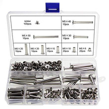 Lecimo 200 Pezzi Viti nichelate Kit assortimento Libri per Rivetti Vite a Testa cilindrica