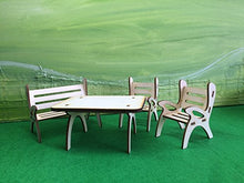 Petra S bastel News a gmh08fs1 Tavolo Gruppo, Composto da 1 Tavolo, 1 x per Panca da Giardino e 2 sedie in Legno, 4 Pezzi