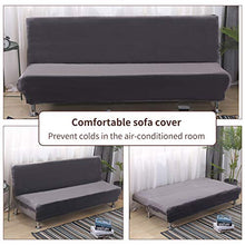 PETCUTE Copridivano Senza Braccioli Elastico copridivano per Divano Letto Senza braccioli Elasticizzato Grigio Scuro