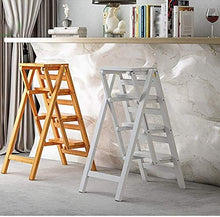 Mirui Sgabello Legno Folding Ladder - Passo Sgabello in Legno Piccola Scala 2 Piano Passo Sgabello Pieghevole - Sgabello Pieghevole Scala Portatile Passo Sgabello (Size : 4 Layers A)