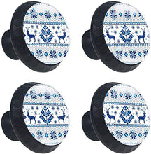 Modello di cervi folk di Natale Pomelli per Porta Set di 4 Pomelli per Mobili Manopole per Cassetti Cucina Armadio Vetro