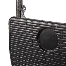 PrimeMatik - Tavolino semicircolare Regolabile per Balcone 60x39cm Nero