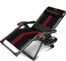 CDFC Sedie Pieghevoli Sedia da Pranzo Individuale Sedia da Pranzo Siesta Multifunzionale Letto Nero e Rosso Portable Lazy Beach SED Seden Sedia Sedia reclinabili con Doppio Roller Massa