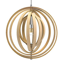 Tomons Lampada da soffitto Lampada Plafoniera, Lampada a Sospensione a Globo in Legno Stile Nordico, Sfera Regolabile, per Casa e Attività commerciali - PL1004