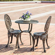 CGBF-Set da Balcone 3 Pezzi,Set da Bistrot in Fusione di Alluminio,Patio Esterno da Giardino con 2 Sedie E Tavolino Rotondo da 60 cm