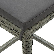 vidaXL Set da Bar da Giardino 7 pz con Cuscini in Polyrattan Grigio