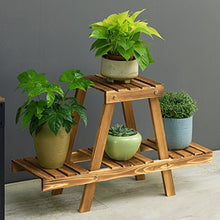 LIU UK Flower Stand Espositore da Terra Multistrato in Legno massello con Piano in Legno