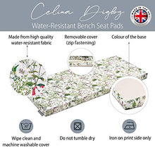 Celina Digby® - Cuscino impermeabile per panca da giardino a 3 posti, con imbottitura in morbida schiuma (144 x 54 x 6 cm), motivo: prato gallese floreale