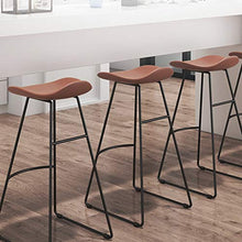 Bar Stool Nordic Style Bar sedia della cucina della casa sedia creativo Bar Stool, 2 pezzi (Color : Brown, Size : 75CM)