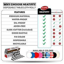 Neatiffy 137,2 cm x 32,9 m Rotolo di Tovaglie di Plastica USA E Getta, per Picnic, Feste, Banchetti, Black & White Checkered