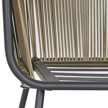 Outsunny Set con Tavolino e Sedie da Giardino da 3 Pezzi, Sedie in Rattan per Esterni, Cachi e Grigio