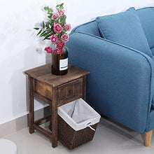 zcyg Comodino Comodini Comodino, 2 Pezzi/Set Comodino in Legno Naturale con Cassetto E Cestino (Marrone)