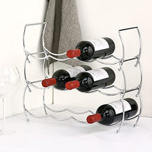 Zeller 27356 Portabottiglie di Vino, Argento, 42x14x14 cm, 3 unità, metallo