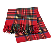 Baroni Home Plaid in Misto Cotone, Plaid Divano Scozzese Rosso, Coperta Made in Italy 130x170 cm