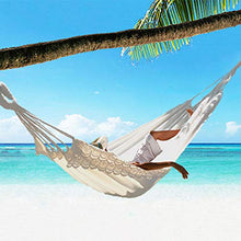 shiftX4 Outdoor Camping Hammock Swing Portatile Appeso Sedia Puro Bianco Romantico Pizzo Fo