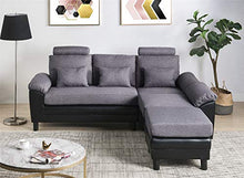 Divano componibile convertibile in tessuto di lino moderno divano a 3 posti a forma di L divano componibile con chaise reversibile 4 posti divani componibili (grigio)