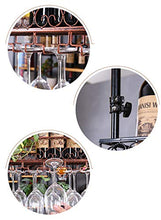 lanying Scaffale di Vetro per Vino,Portabottiglie da Vino sospeso a Testa in Giù, portabottiglie da Bar per casa-Nero_60 * 25 cm