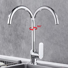 Hoomtaook Miscelatore Cucina Lavandino Rubinetto Cucina Leva Singola Ruotabile di 360 ° Ottone Cromato Rubinetto Dell'Acqua Calda e Fredda Adattatore 3/8"e 1/2"