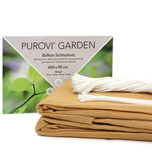 Purovi® Telo Frangivista per Balcone con Occhielli | 500 x 90 cm | Beige