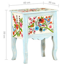 Tidyard Comodino Francese Dipinto a Mano con 2 Cassetti in Legno di Mango e MDF 40x30x50 cm,Comodino Camera da Letto con Cassetti,Comodino Cameretta con Cassetti,Comodino con Cassetti