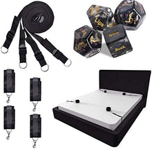 CareUToo Kit copriletto Regolabile con Cinturino in Nylon Comfort e 4 Divertenti Dadi Neri