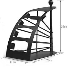 JPOYT-O - Scaffale in Ferro battuto per 4 telecomandi, Ferro, Nero, 20 * 11 * 20cm