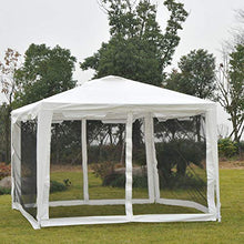miozzi Gazebo in Tessuto PE con Zanzariera Bianco 4x3m