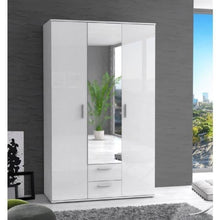 Finlandek - Armadio per camera da letto, 121 cm, colore: Bianco lucido