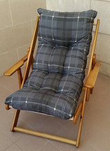 Poltrona Sdraio Relax 3 Posizioni in Legno Pieghevole Cuscino Imbottito H 100 Colore Grigio Scuro