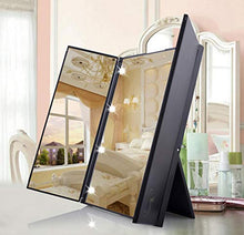 Specchio Trucco Portatile LED Light Makeup Mirror Vanity lights Compact Makeup Pocket mirrors Vanity Cosmetic hand folding led Lampada a specchio black