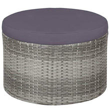 Tidyard Set 13 pz Divani da Esterno Giardino/Divano da Giardino Cuscini e LED in Polyrattan Grigio