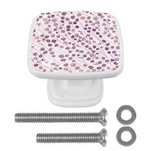Fiore viola lavanda 4 PCS Pomelli per Porta, Pomolo per Mobile, Pomelli per Mobili con Viti, Maniglia per Armadietto, Pomelli per Porta, Pomelli per Cassetti per Porta, Armadio, Cassetto e Credenza