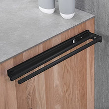 Gedotec Portasciugamani | H6008 | Estrattore asciugamani a 3 bracci estensibile | 1 pezzo | porta strofinacci lunghezza 465 mm in nero | porta asciugamani da bagno e cucina girevole a 90°