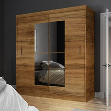Selsey Vaniva - Armadio - 2 ante scorrevoli - rovere lancaster - 180 cm - con specchio