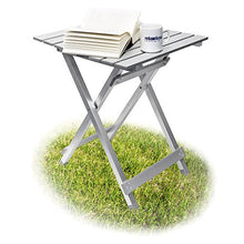 Relaxdays Tavolo Pieghevole in Alluminio, 49.5 cm, Argento