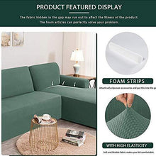 Abukjm - Copridivano per chaise longue a forma di L, in tessuto jacquard elastico, per divano ad angolo, per divano e divano, protezione per mobili (grigio, parte B-B 145-185 cm) - Arredi Casa