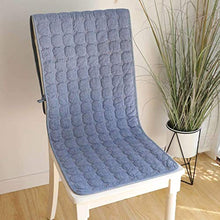 Dieluny, 4 cuscini per sedia da pranzo in tinta unita, per interni ed esterni, cuscini antiscivolo per sedia a dondolo con laccetti, blu, 40 x 130 cm, 4 pezzi