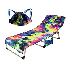 Ishine - Telo da spiaggia per chaise lounge, antiscivolo, con tasche laterali, telo mare