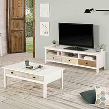 VS Venta-stock Mobile TV Magda 3 Cassetti, Realizzato in Pino Massiccio, Colore Bianco, 158 CM