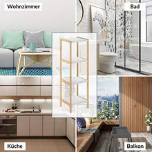 CASARIA Scaffale da Bagno & Cucina 4 Ripiani bambù Mobile a Colonna Portaspezie Scarpiera