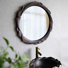 WZH Specchi 67Cm Specchio sospeso Grande Rotondo retrò in Resina - Pannello in Vetro Float Rotondo Premium - Decorazione con toletta, Camera da Letto o Bagno