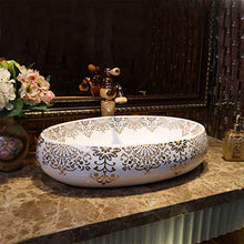 Lavabo Ovale da Bagno Retro Creative Jingdezhen Ceramic Hotel Lavabo antispruzzo Lavandini Bagno