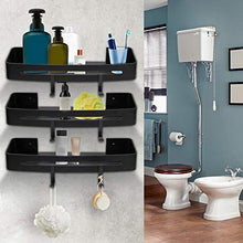 Scaffale da bagno in alluminio, portaoggetti per WC, scaffale per WC multiuso resistente, scaffale per asciugacapelli, salvaspazio per cucina in bagno(Three layers)