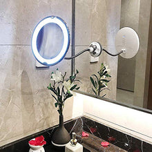 GaoF Specchio per Il Trucco a Collo di Cigno, Specchio per Il Trucco con luci e ingrandimento Montato a Parete, ingrandimento 10x Illuminato a LED con Blocco di Alimentazione, Girevole a 360 Gradi
