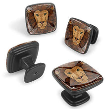 Animale leone Pomelli per Porta Set di 4 Pomelli per Mobili Manopole per Cassetti Cucina Armadio Vetro