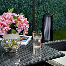 Outsunny Salotto da Giardino con Tavolo, 2 Poltrone e Divano 2 Posti, Set Mobile da Giardino in Rattan PE con Cuscini, Nero e Bianco