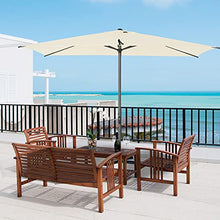 Outsunny Ombrellone da Giardino 300x200cm, Esterni, Spiaggia o Terrazza con Doppio Tettuccio Rettangolare, Beige